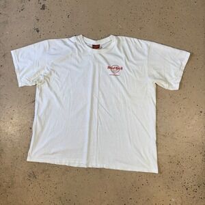 Vintage 90s Hard Rock Cafe Indianapolis Racing White Boxy T-Shirt Size XL